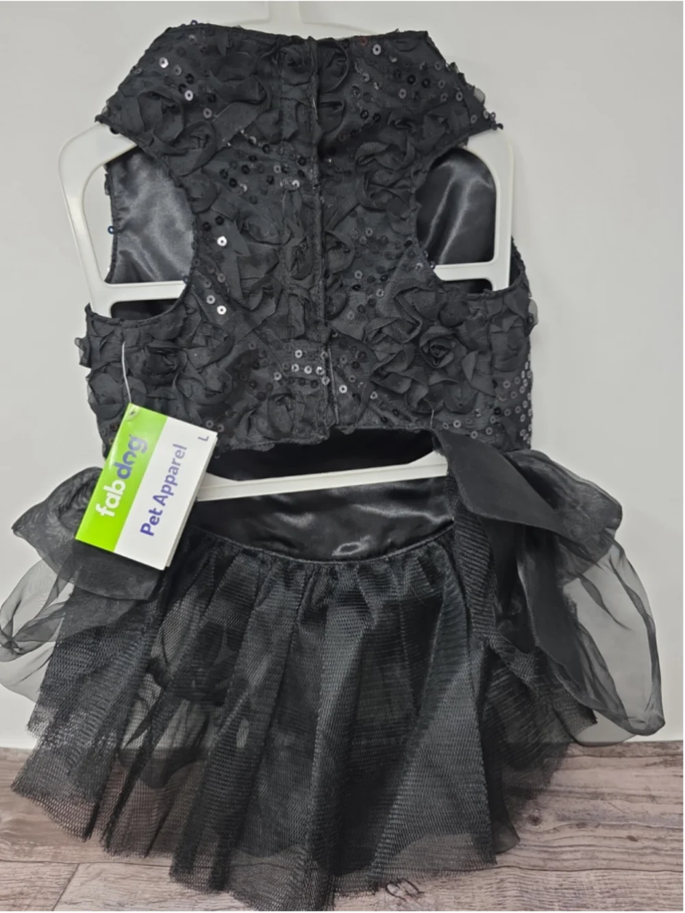 Dog Party Dress Fancy Sz L Christmas Gothy Witchy Fabdog